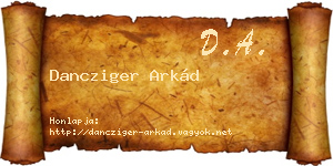 Dancziger Arkád névjegykártya